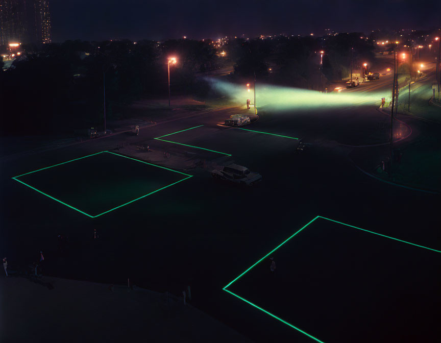 Een overzichtsfoto van de veldjes tijdens LED voetbal